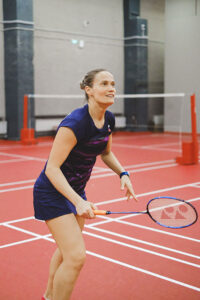 Badminton Training On A Half-Court